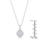 Rhodium Necklace with CZ Disk Pendant