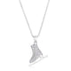 Delicate .4Ct Rhodium Plated Ice Skate Pendant