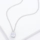 Simple Rhodium Plated 9mm Clear CZ Pendant