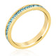 Stylish Stackables Aqua Crystal Gold Ring