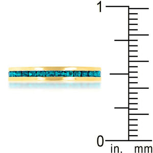 Stylish Stackables Turquoise Crystal Gold Ring