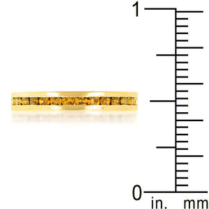 Stylish Stackables Yellow Crystal Gold Ring