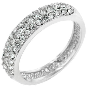 Pave Crystal Silvertone Band