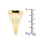 Goldtone Onyx Masonic Ring with CZ Accents