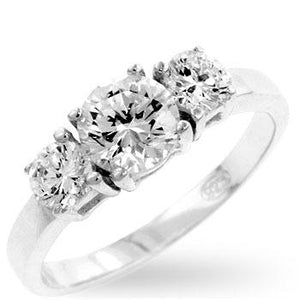 Classic Clear Triplet Bridal Band