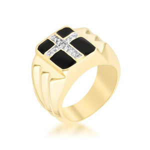 Faceted Cross Cubic Zirconia Ring