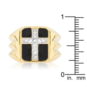 Faceted Cross Cubic Zirconia Ring