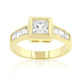 Simple Golden Square Bezel Cubic Zirconia Ring