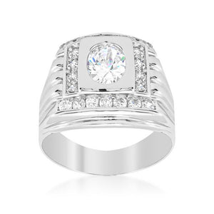 Mens Cubic Zirconia Square Ring