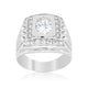 Mens Cubic Zirconia Square Ring