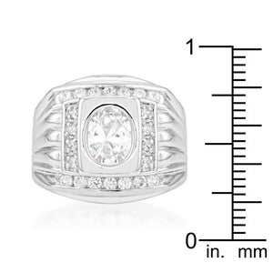 Mens Cubic Zirconia Square Ring