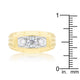 Golden Triplet Cubic Zirconia Ring