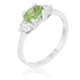 Miranna 1.2ct Peridot CZ Rhodium Classic Oval Ring