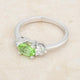 Miranna 1.2ct Peridot CZ Rhodium Classic Oval Ring