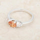 Miranna 1.2ct Champagne CZ Rhodium Classic Oval Ring