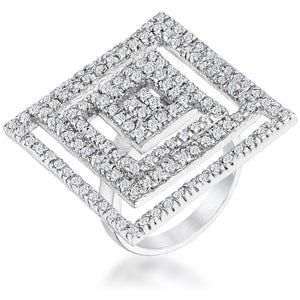 Cubic Zirconia Maze Cocktail Ring