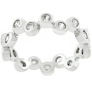 Bezel Set Clear CZ Eternity Band