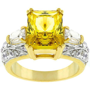 Yellow Cubic Zirconia Fashion Ring