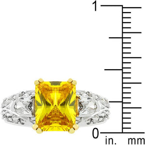 Yellow Cubic Zirconia Fashion Ring