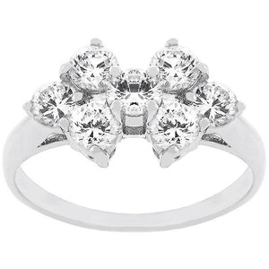 Round Cubic Zirconia Cluster Ring