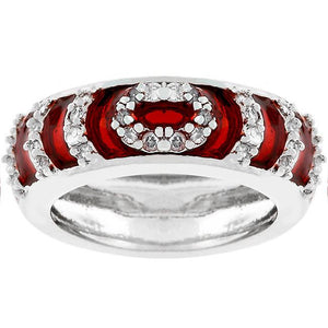 Garnet Enamel Ripple Ring