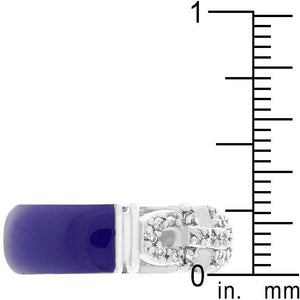 Purple Enamel Cubic Zirconia Ring