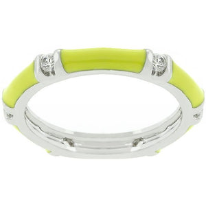 Yellow Enamel Stacker Ring