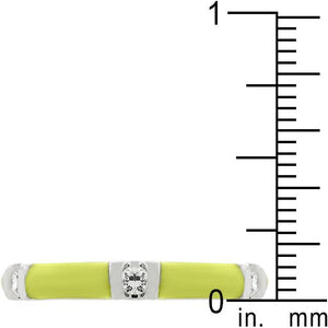 Yellow Enamel Stacker Ring