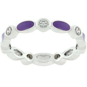 Purple Link Enamel Stacker Ring