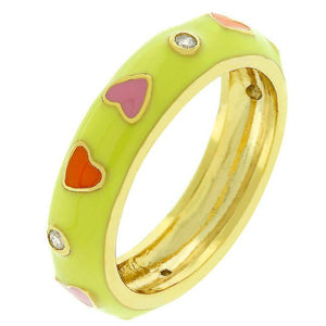 Sorbet Enamel Hearts Ring