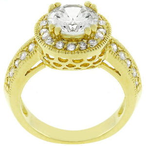 Pave Halo Vintage Crown Ring