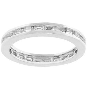 Rhodium Plated White Eternity Ring