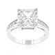 Classic Princess Cut Raised Pave Engagement Ring