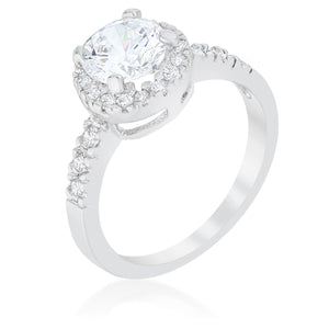 Solitaire Engagement Ring With Pave Halo