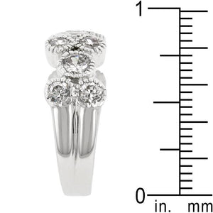 Coral Bezel Cubic Zirconia Ring