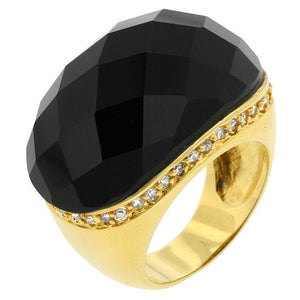 Black Beauty Faceted Onyx Ring