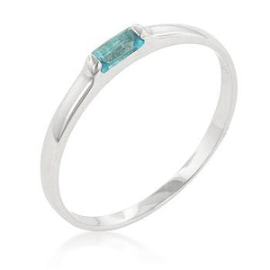 Blue Topaz Petite Solitaire Ring