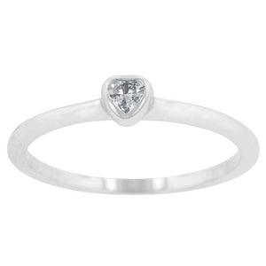 Clear Heart Solitaire Ring