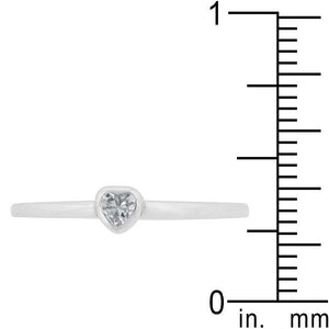 Clear Heart Solitaire Ring