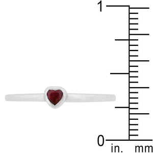 Ruby Red Heart Solitaire Ring