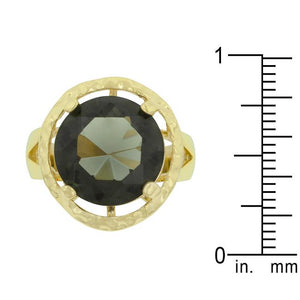 Smokey Cubic Zirconia Organic Ring