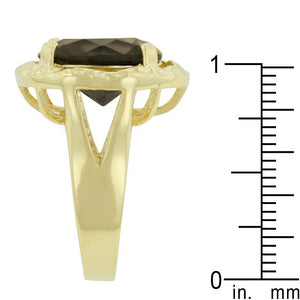 Brown Cubic Zirconia Organic Ring