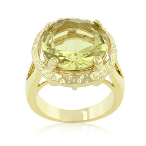 Yellow Cubic Zirconia Organic Ring