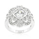 Elegant Clear Cubic Zirconia Crest Ring