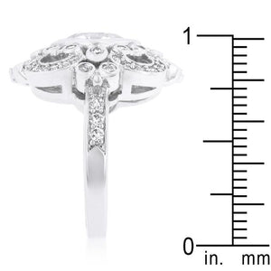 Elegant Clear Cubic Zirconia Crest Ring