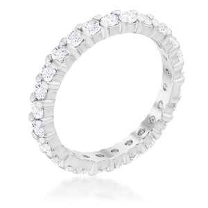 Cubic Zirconia Sterling Silver Eternity Band