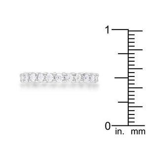 Cubic Zirconia Sterling Silver Eternity Band