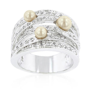 Champagne Pearl Cocktail Ring