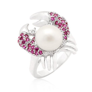 Pearl Crab Cubic Zirconia Ring