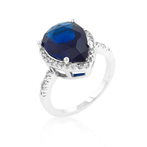 Sapphire Cubic Zirconia Drop Ring